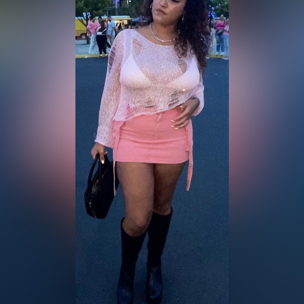 Pink Cargo mini skirt